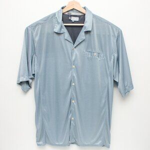 Ocean Pacific Men's Short Sleeve Vented Collared Polo Shirt Dotted Blue Large